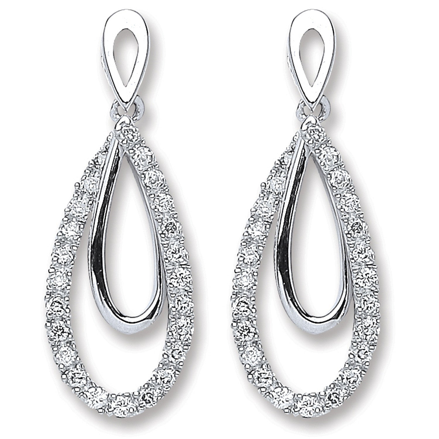 9ct White Gold 0.20ct Dia Drop Earrings - 9ct Gold