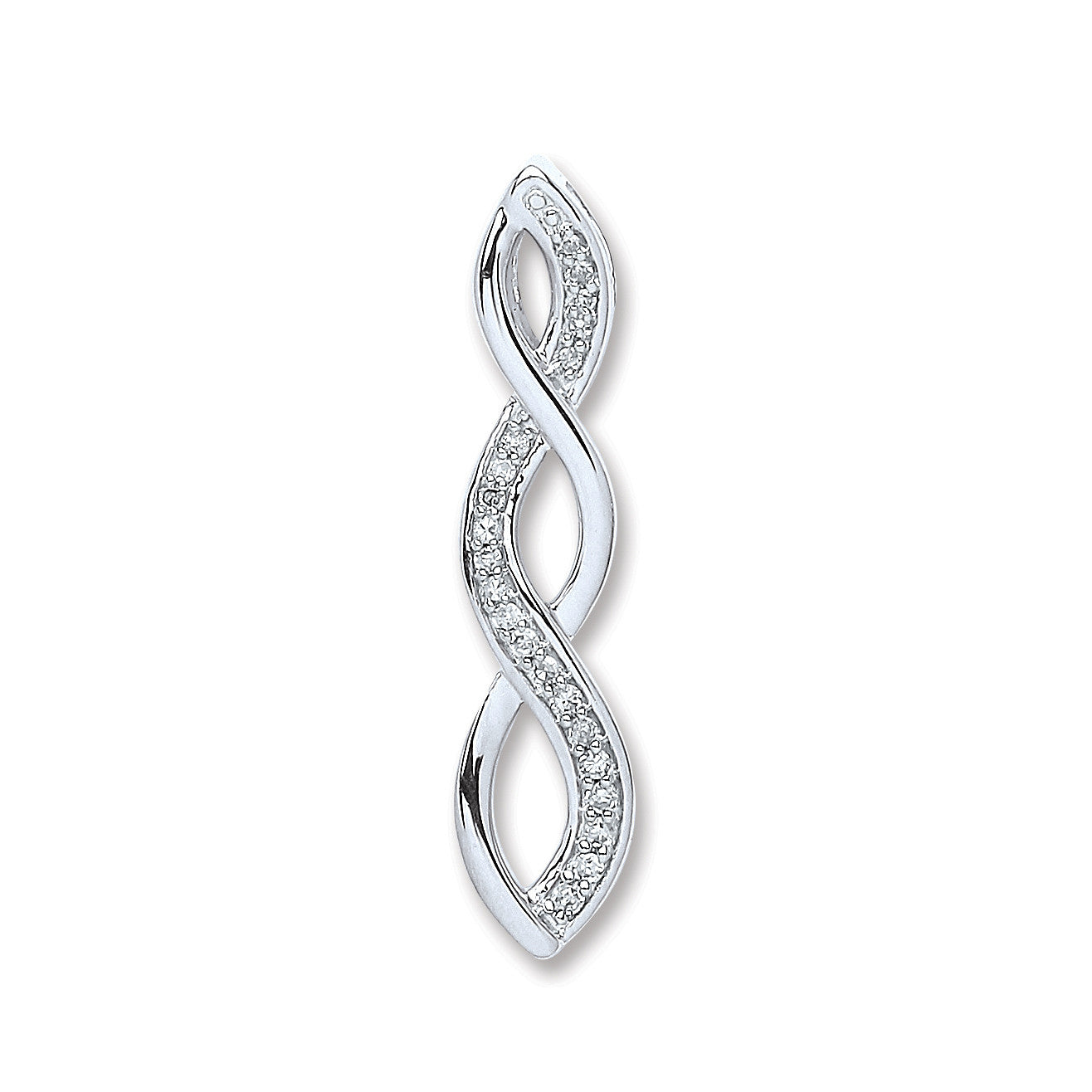 9ct White Gold 0.08ct Diamond Pendant - 9ct Gold