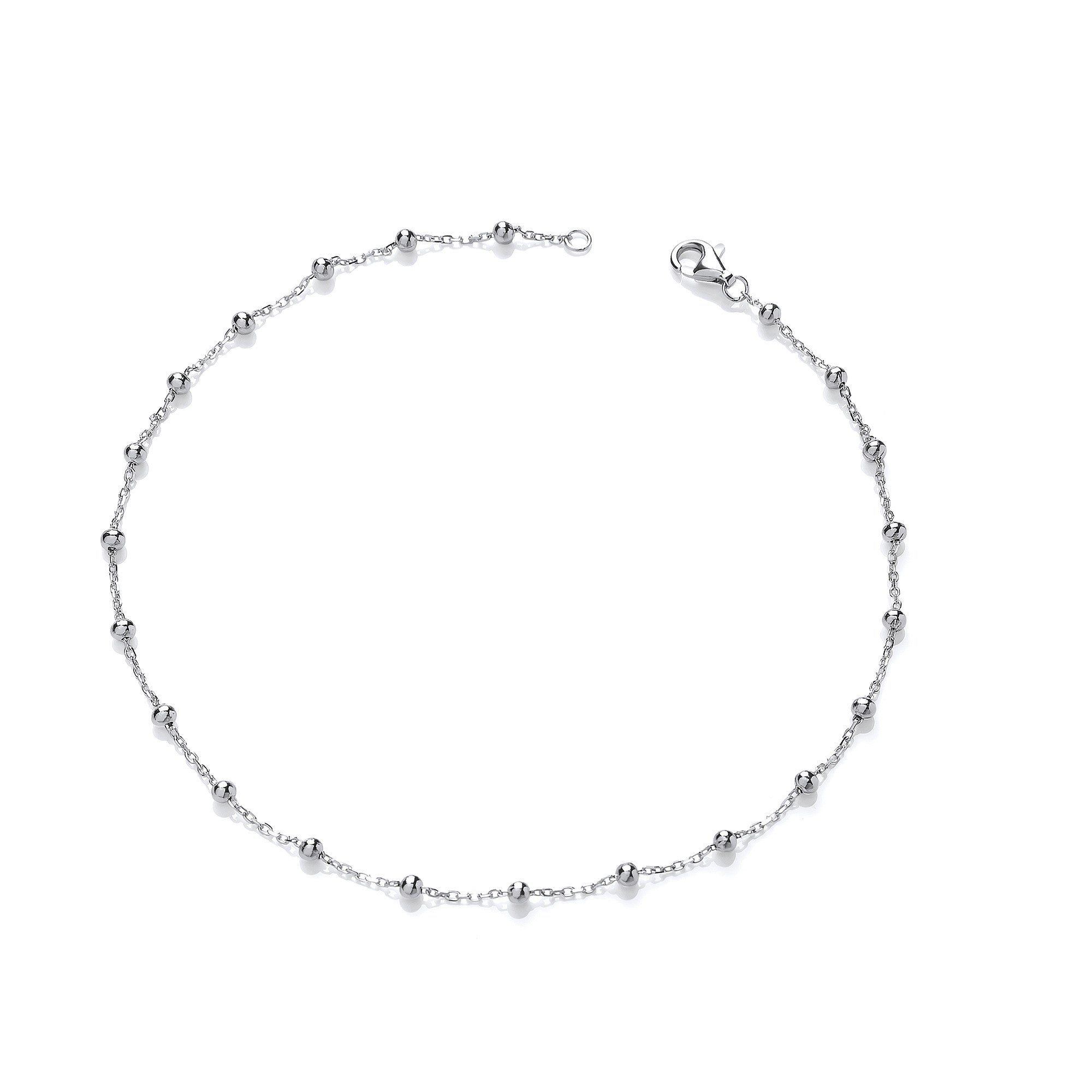 Silver Beaded Ladies Anklet