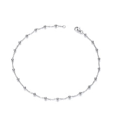 Silver Beaded Ladies Anklet