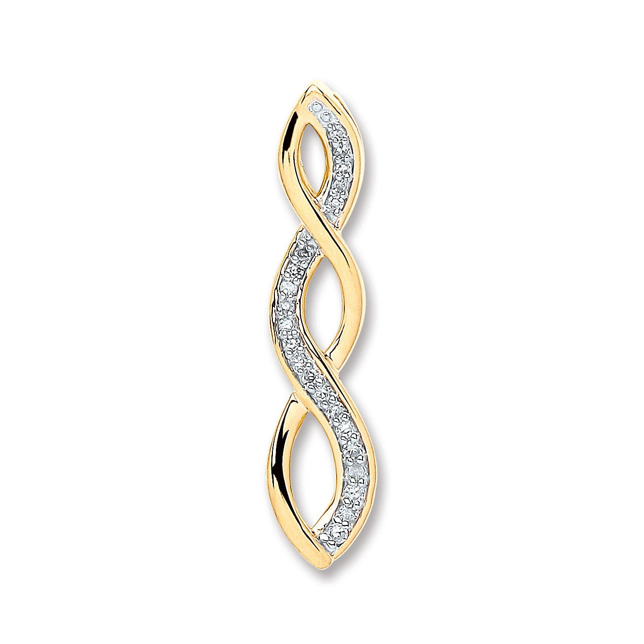 9ct Yellow Gold 0.08ct Diamond Pendant - 9ct Gold