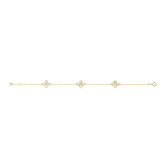 Yellow Gold MOP Flower Ladies Bracelet