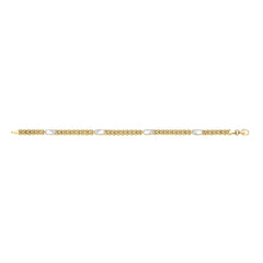 Yellow Gold Oval MOP Panther Link Ladies Bracelet