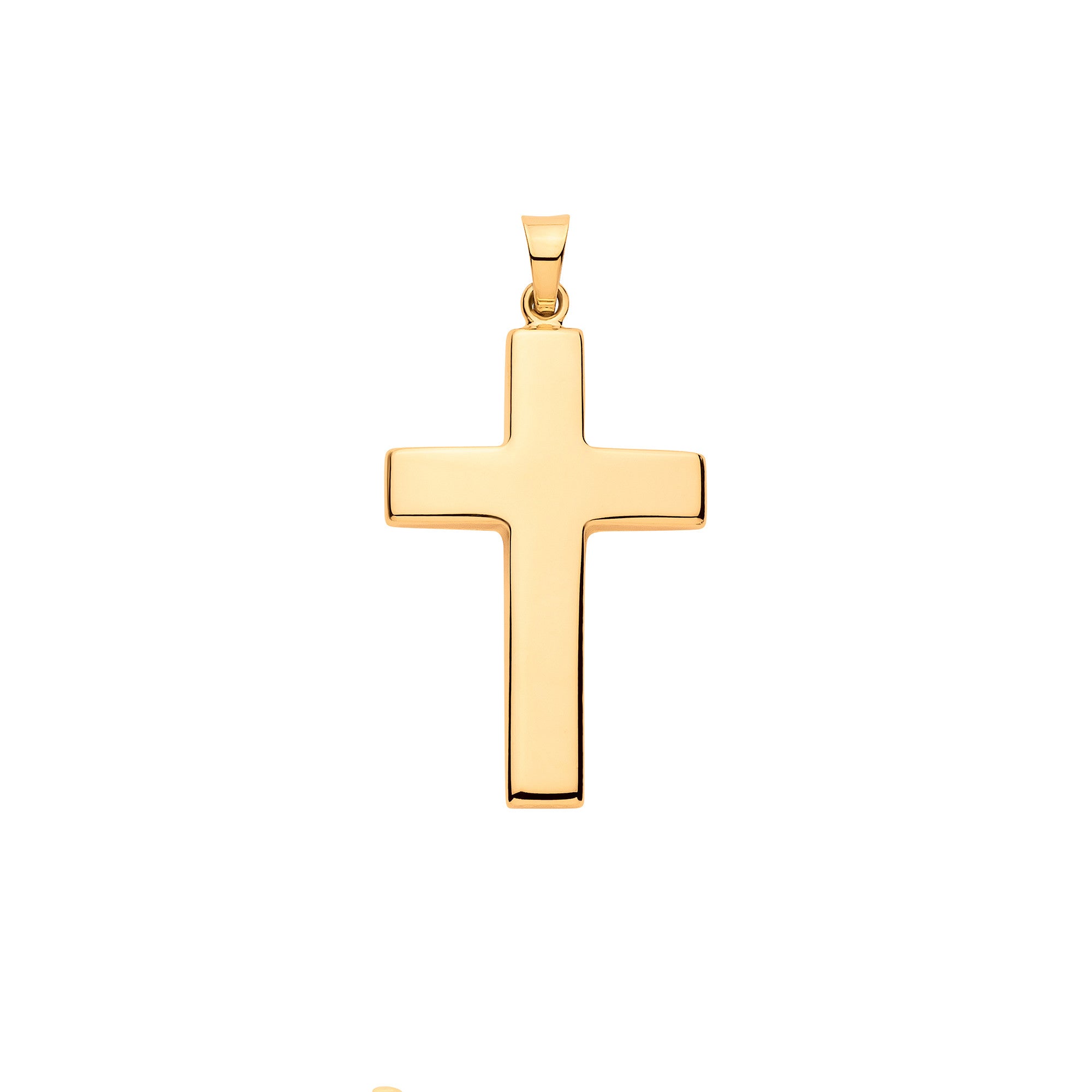 Yellow Gold Medium Hollow Plain Cross