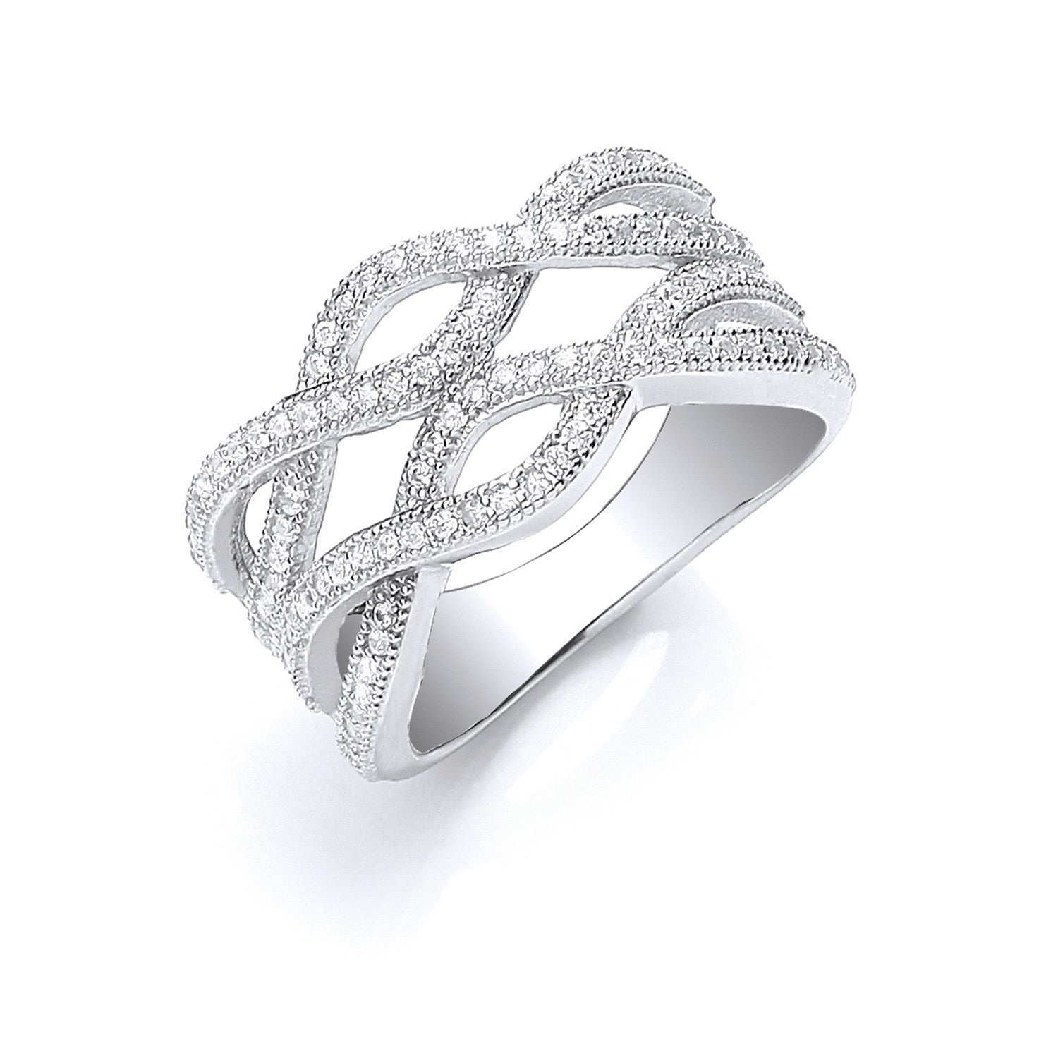 Silver Fancy Cubic Zirconia Ring - Silver