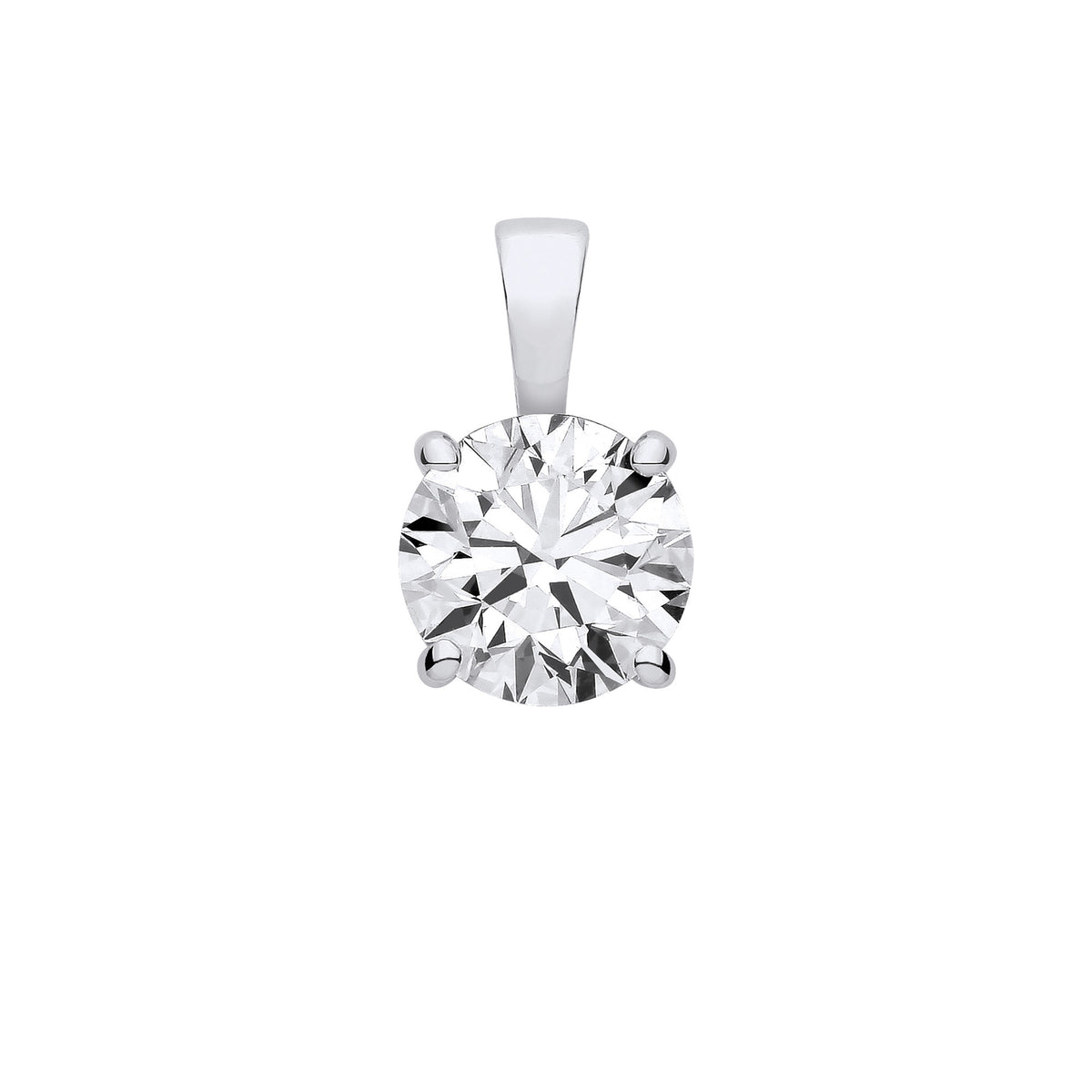 9ct White Gold 2.00ctw LAB GROWN Diamond Pendant IGI Certified