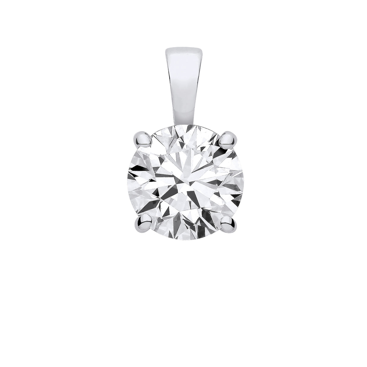 9ct White Gold 3.00ctw LAB GROWN Diamond Pendant IGI Certified