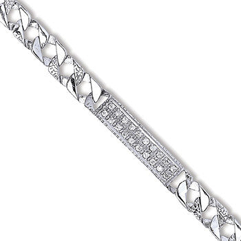 Silver Cubic Zirconia ID Baby 6" Bracelet - Silver