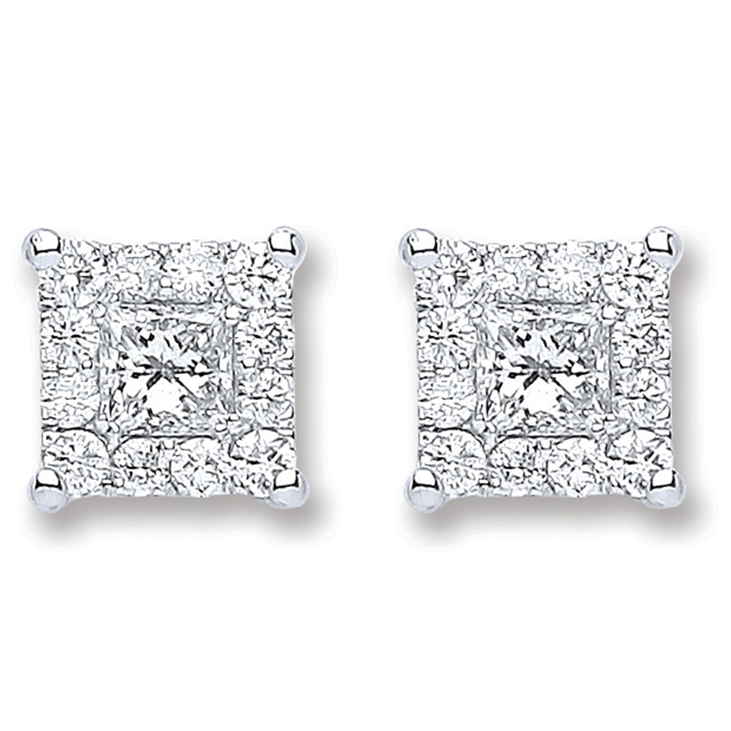 18ct White Gold 0.50ct Dia Stud Earrings - 18ct Gold