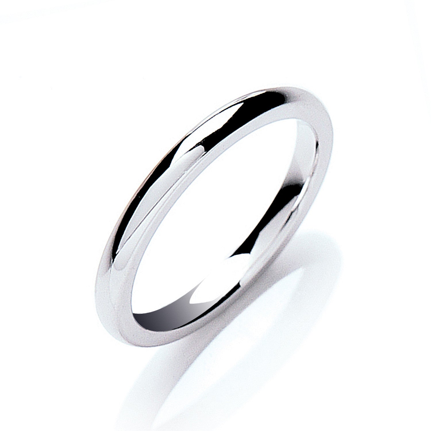 2.5mm Court Shape Wedding Band - Platinum