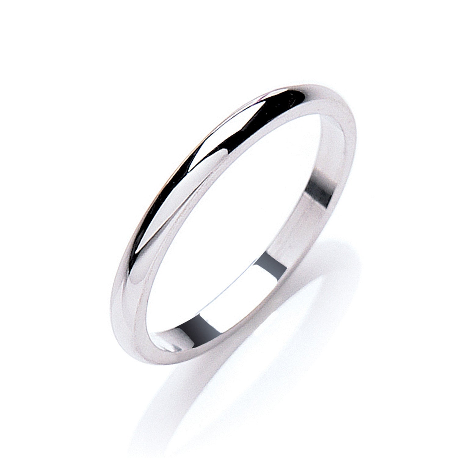 2.5mm D-Shape Wedding band - 18ct Gold
