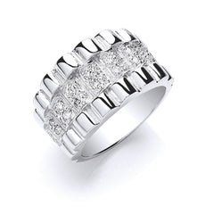 Silver Gents Cubic Zirconia Ring