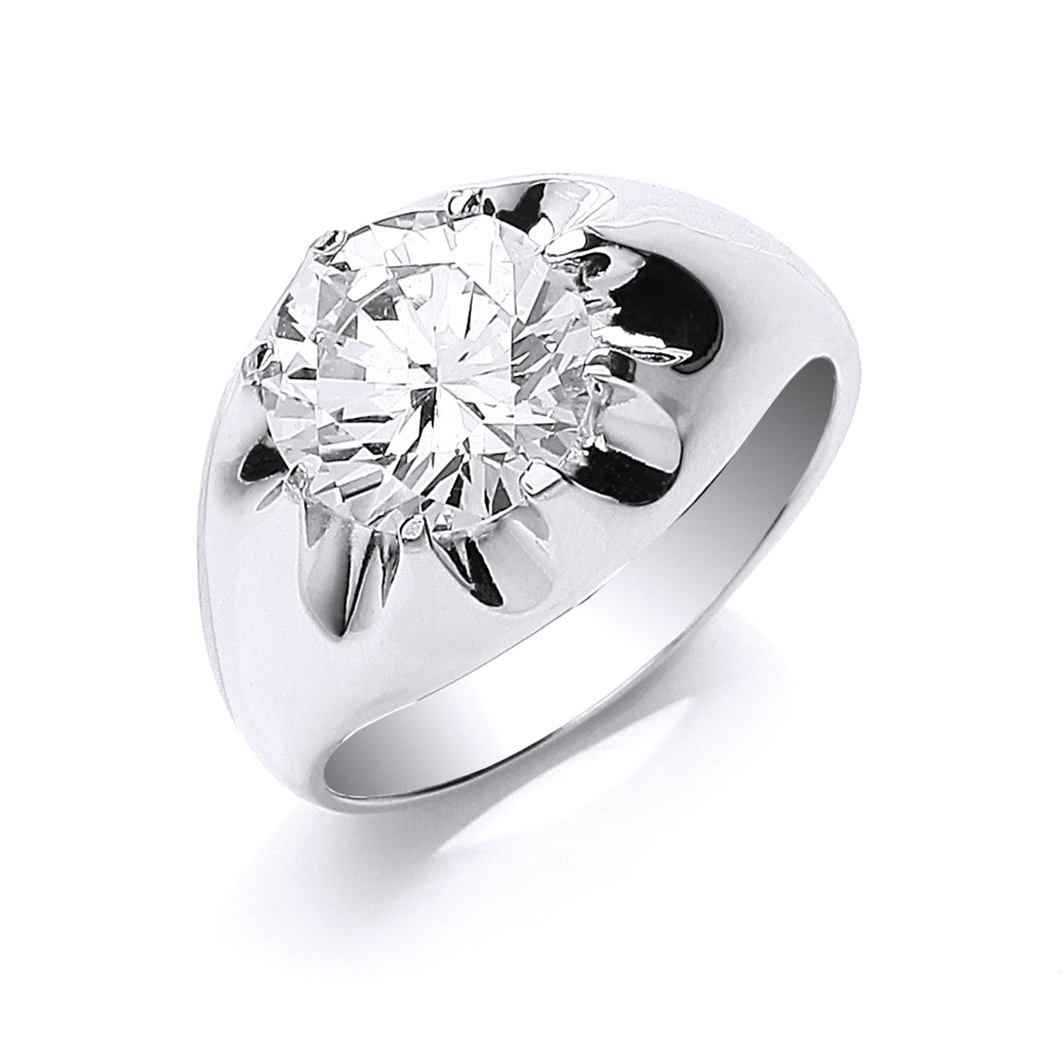 Silver Gents S/S Cubic Zirconia Ring - Silver