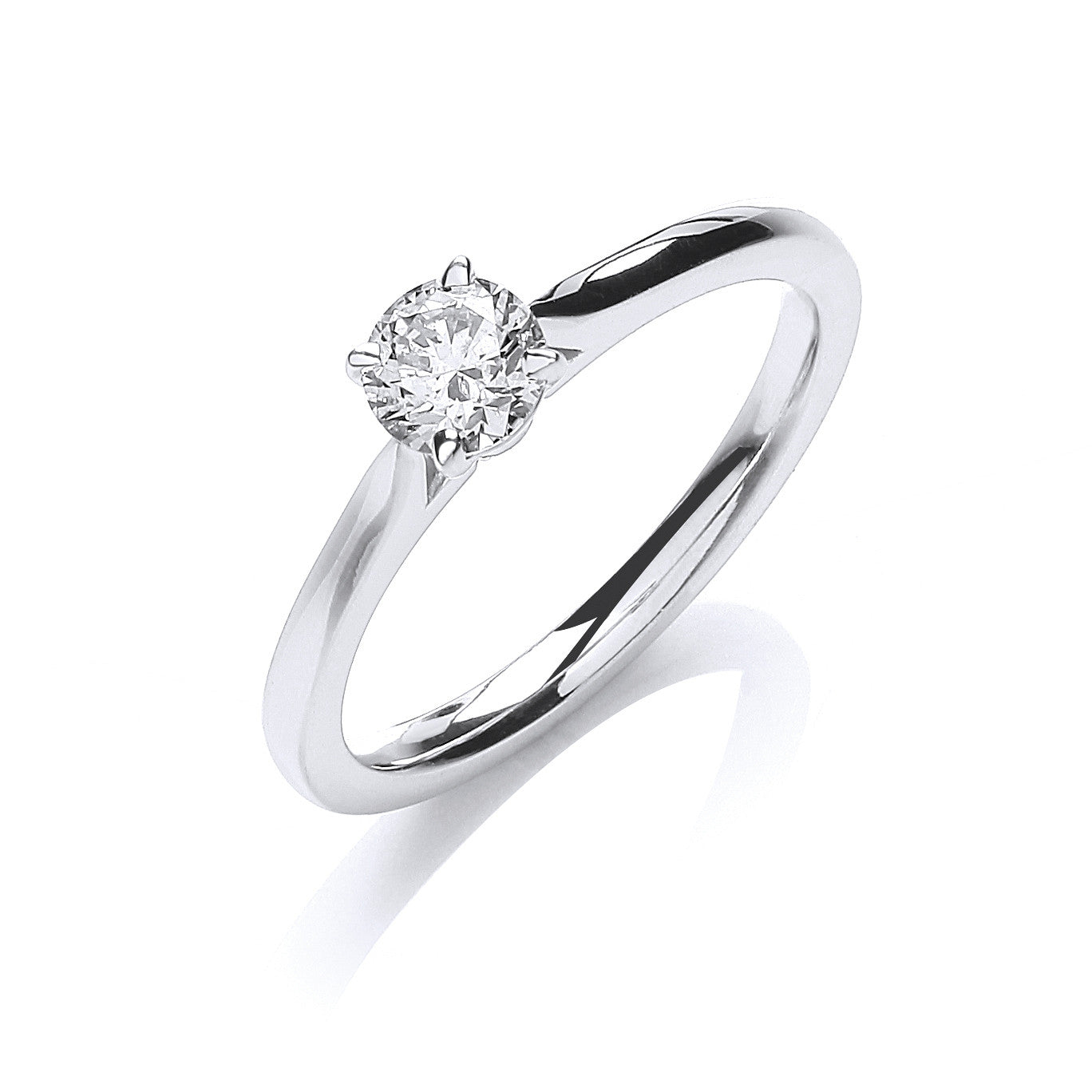 18ct White Gold 0.40ct Certificated Solitaire Ring - 18ct Gold