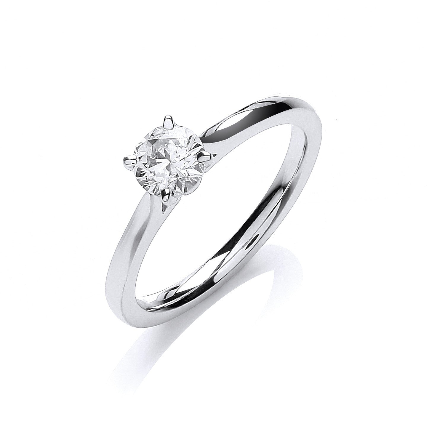 18ct White Gold 0.50ct Certificated Engagement Ring - 18ct Gold
