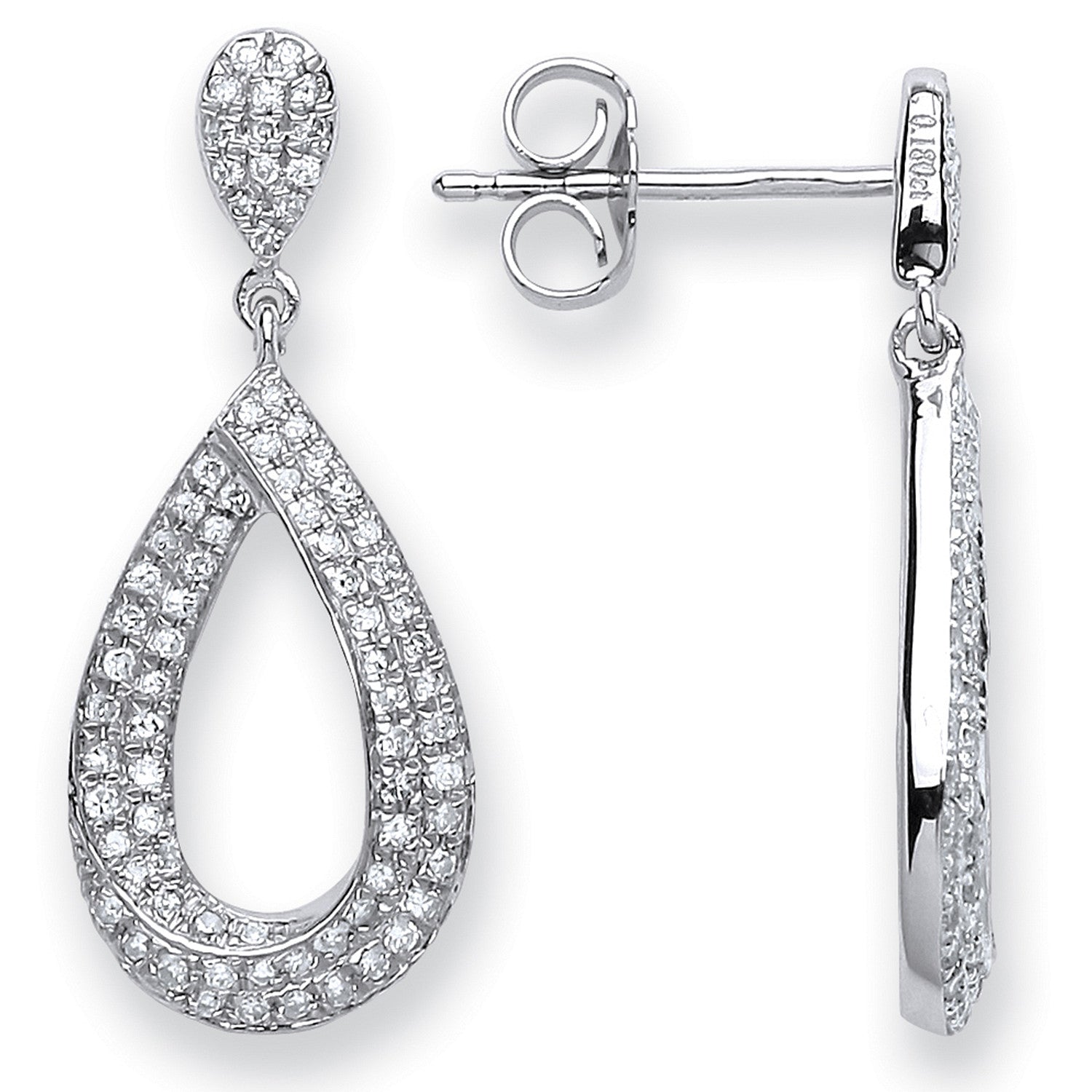 9ct White Gold 0.34cts Dia Pear shape Earrings - 9ct Gold
