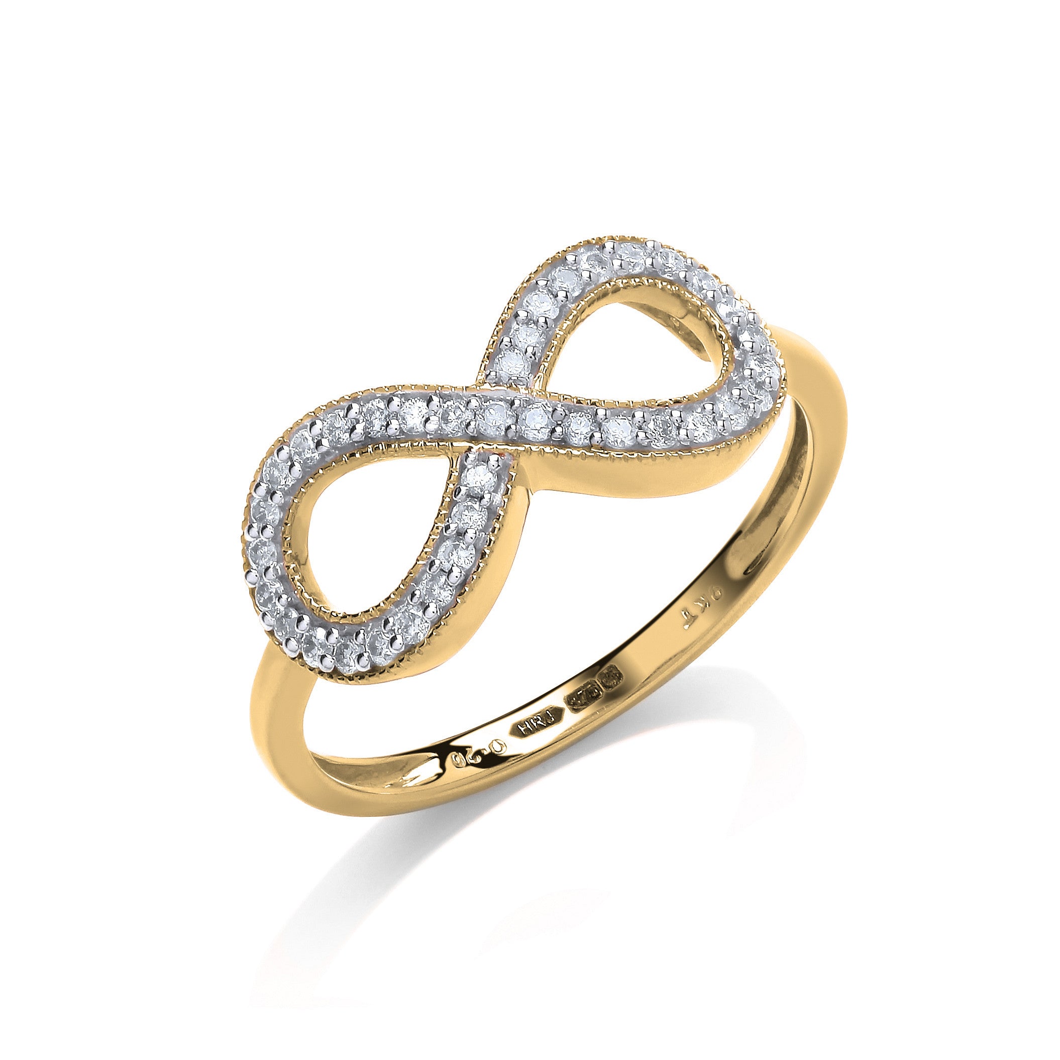 9ct Yellow Gold 0.20ct Diamond Infinity Dress Style Ring - 9ct Gold