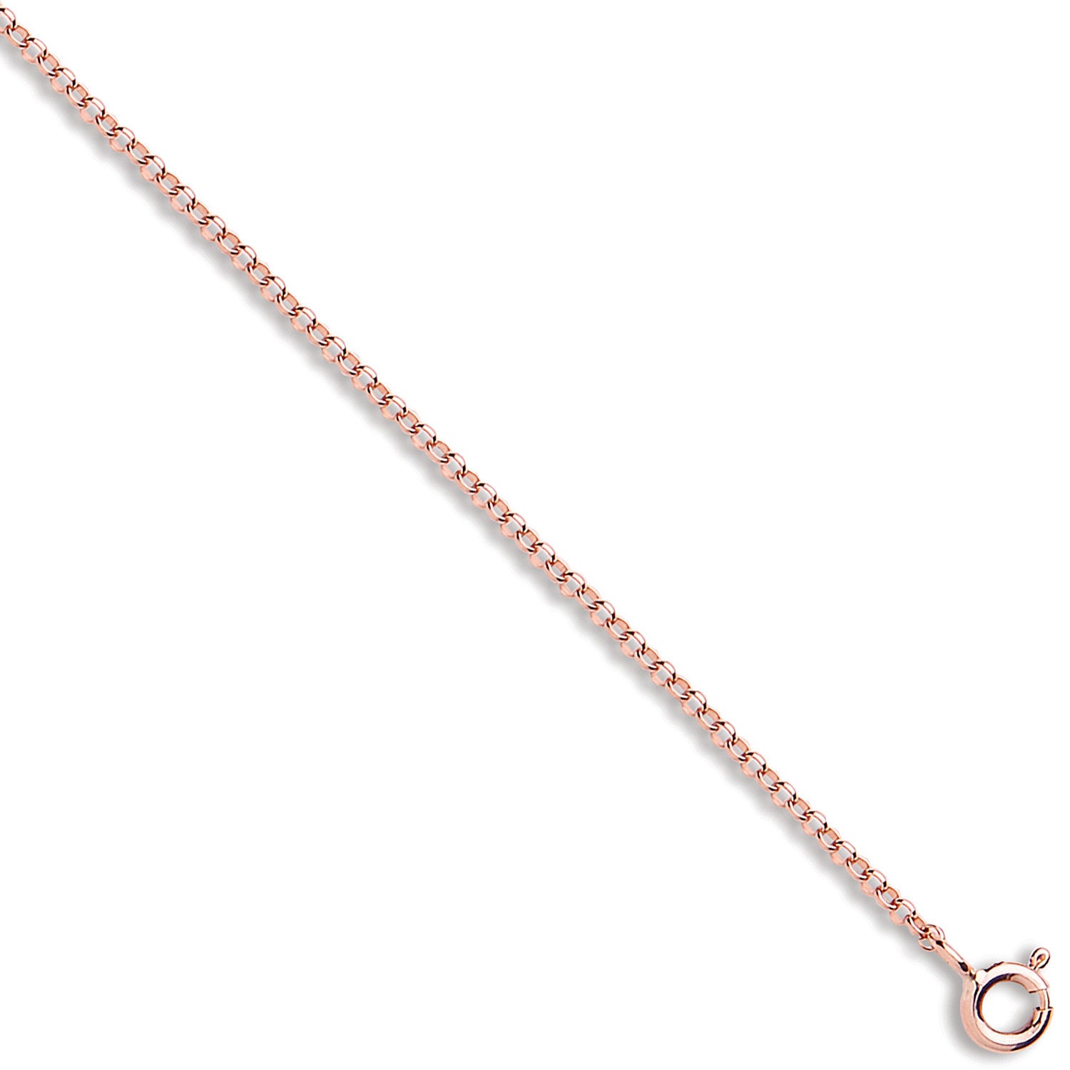 Rose Gold 1.6mm Round Belcher Chain - 9ct Gold