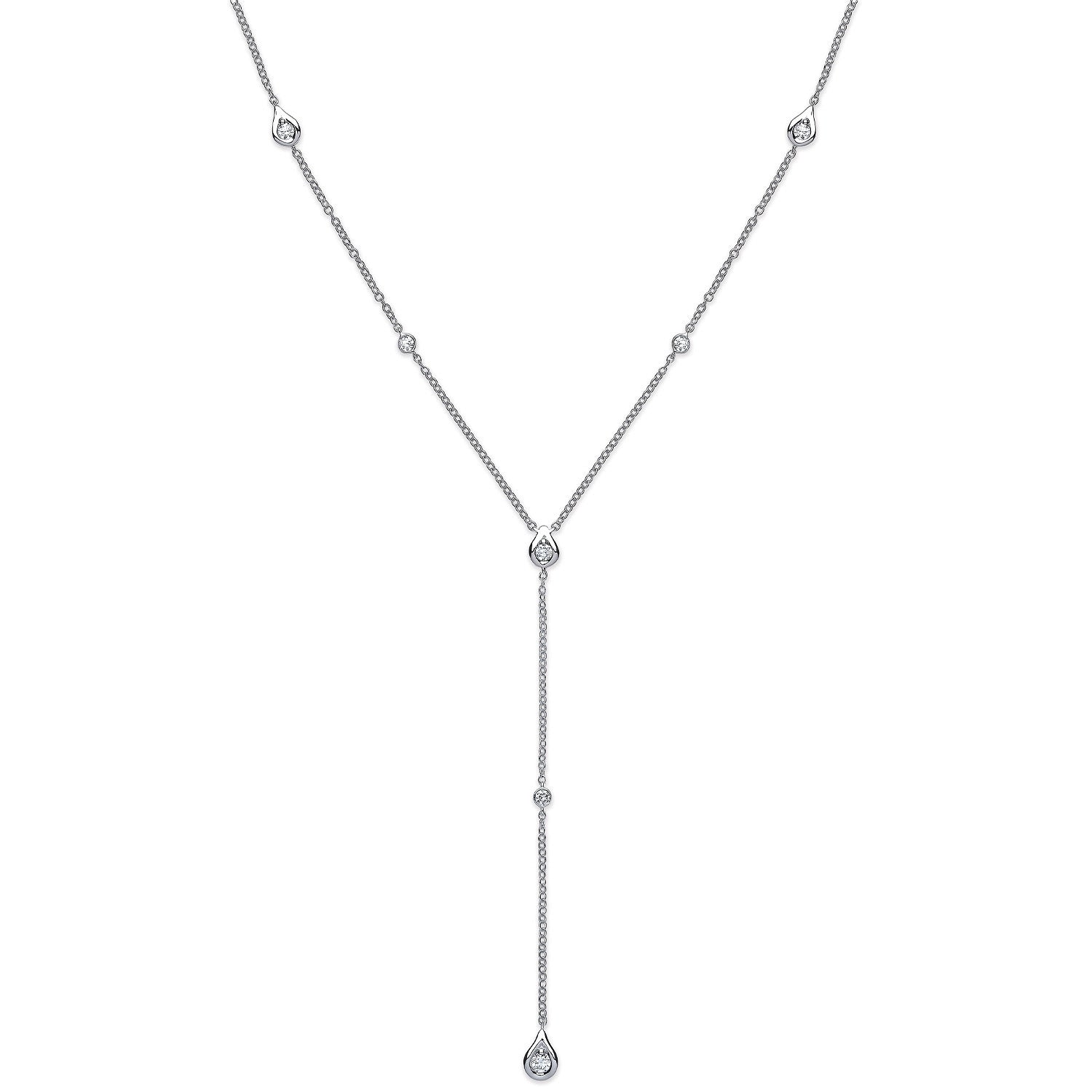 18ct White Gold 0.35ct Diamond Necklace (18in/45cm) Chain - 18ct Gold