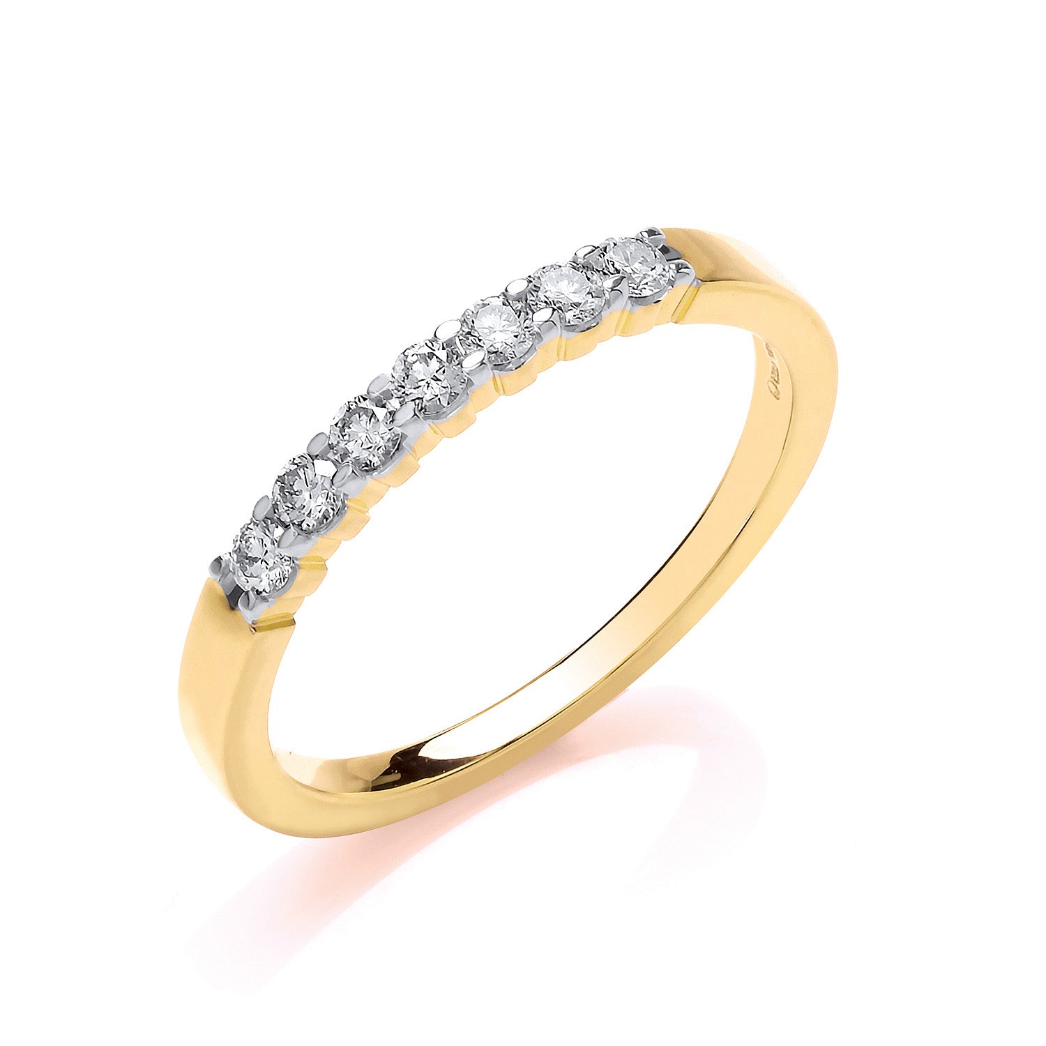 9ct Yellow Gold D.025ct Diamond Half ET Ring - 9ct Gold