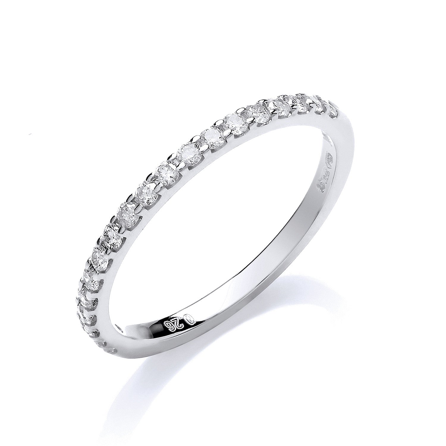 9ct White Gold 0.27ct 50% Set Diamond Half ET Ring - 9ct Gold
