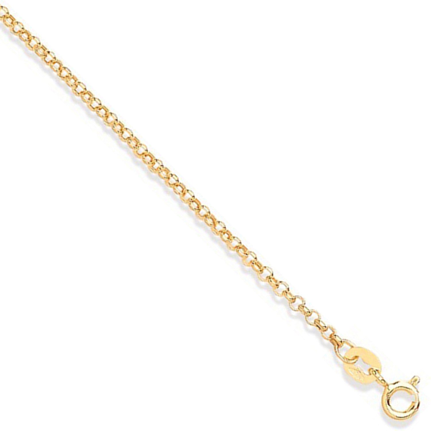 Yellow Gold 2.0mm Round Hollow Belcher Chain - 9ct Gold