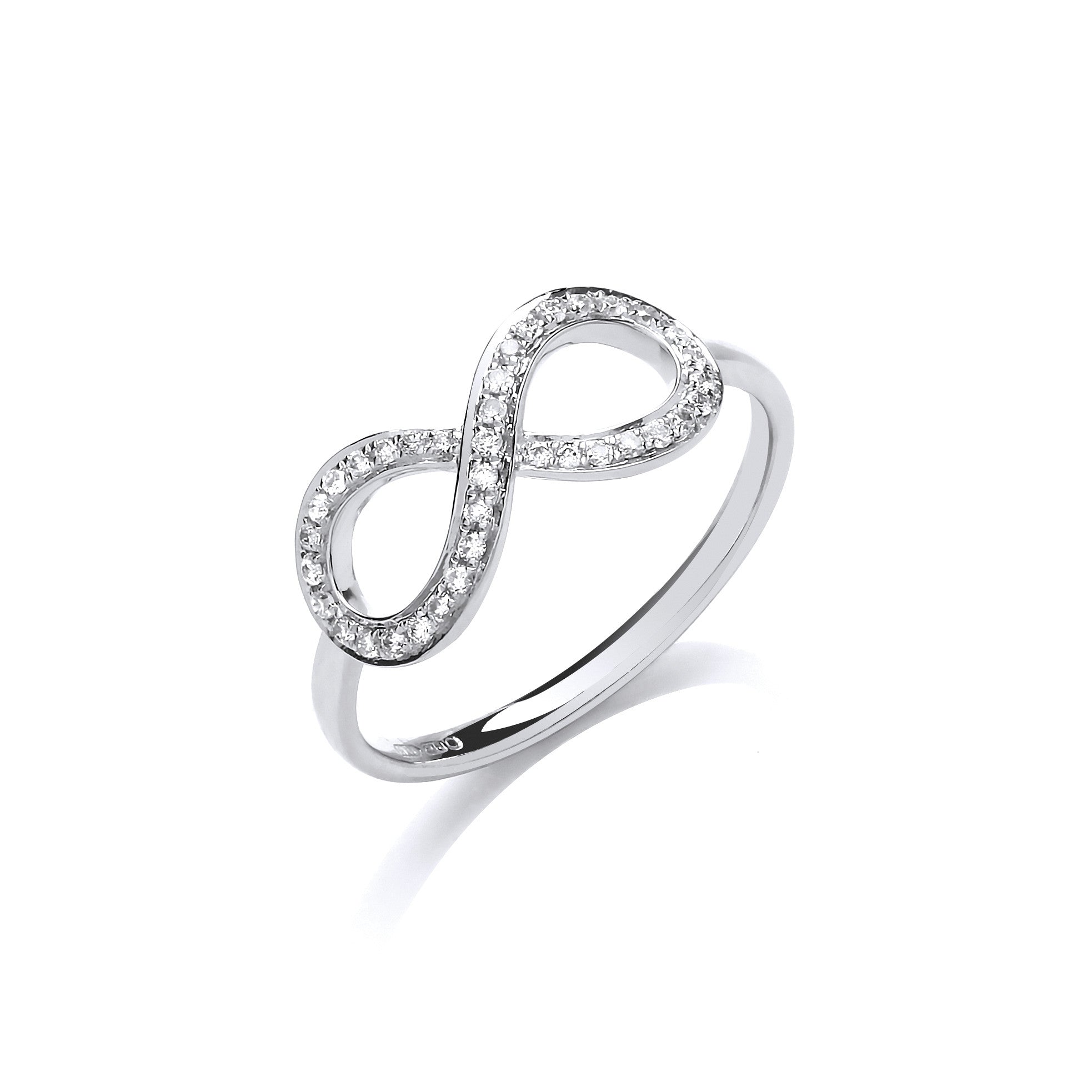 9ct White Gold 0.13ct Infinity Dress Ring - 9ct Gold