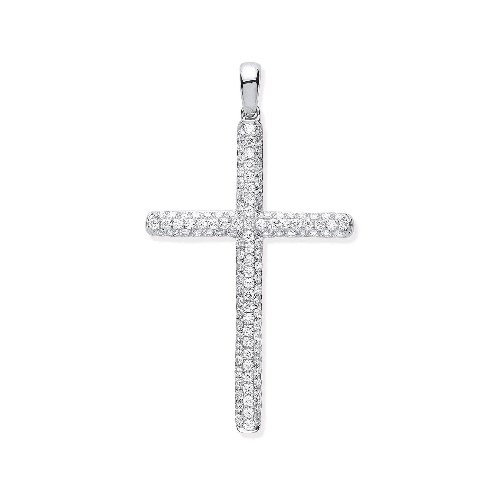 18ct White Gold 0.45ct Diamond Set Cross