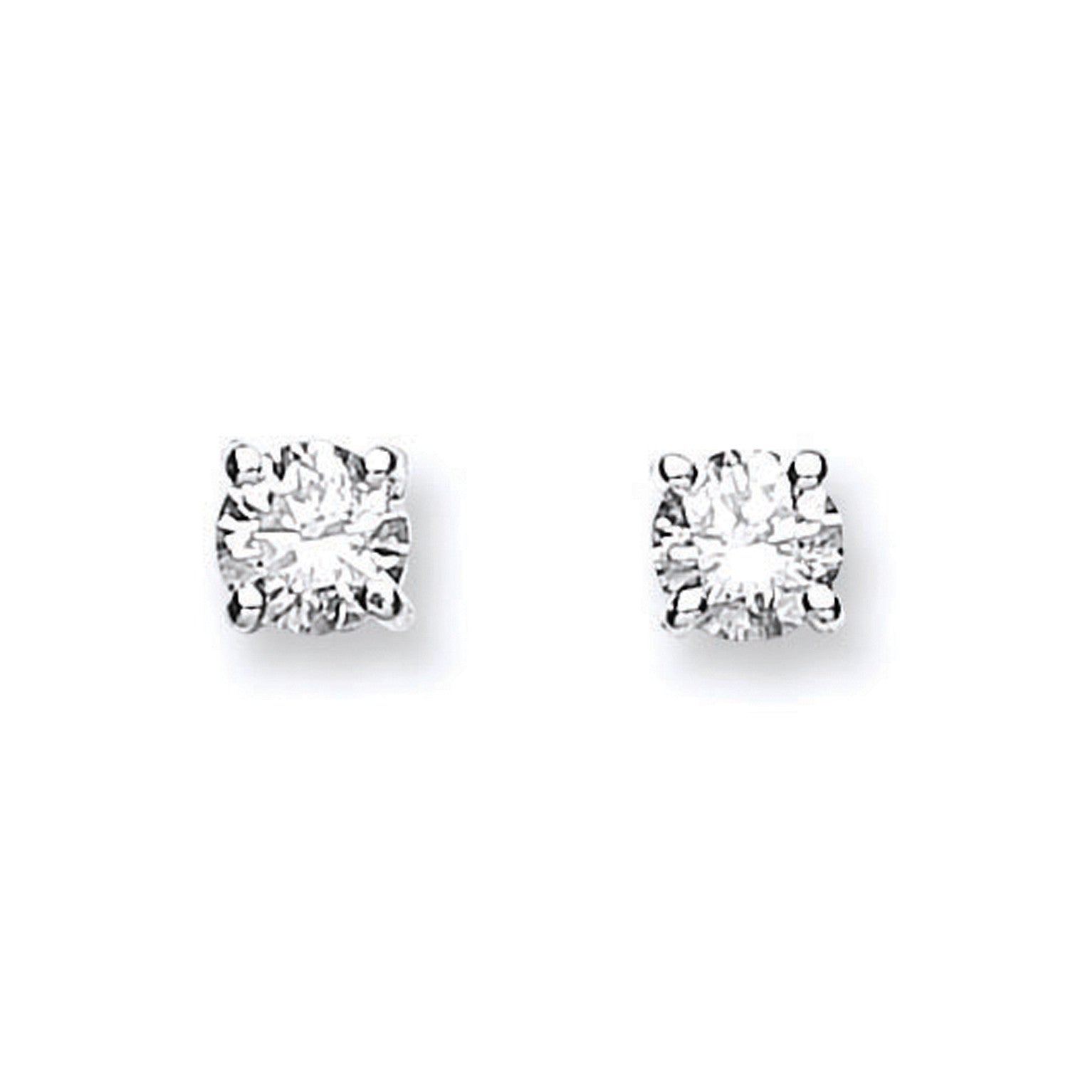 18ct White Gold 0.40ct Claw Set Diamond Stud Earrings - 18ct Gold