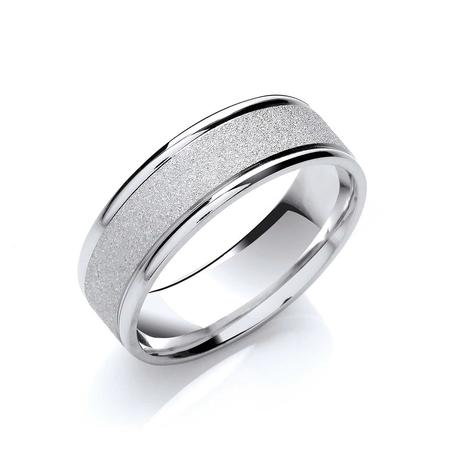 7mm F/C Grind Stone Sandblast Centre & Polished Edges - 9ct Gold
