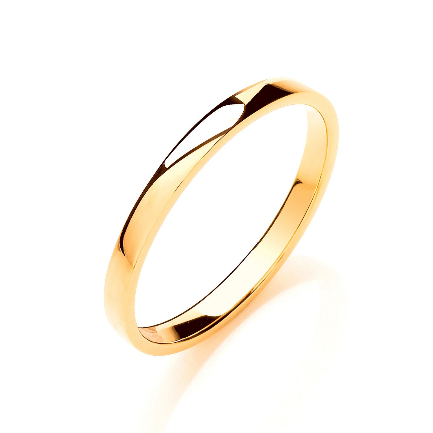 2mm Soft Court Shape Wedding Band - 9ct Gold