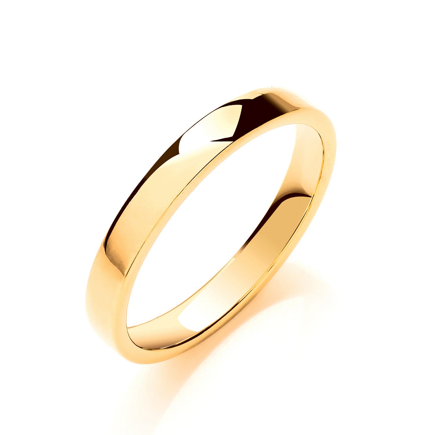 3mm Soft Court Shape Wedding Band - Platinum