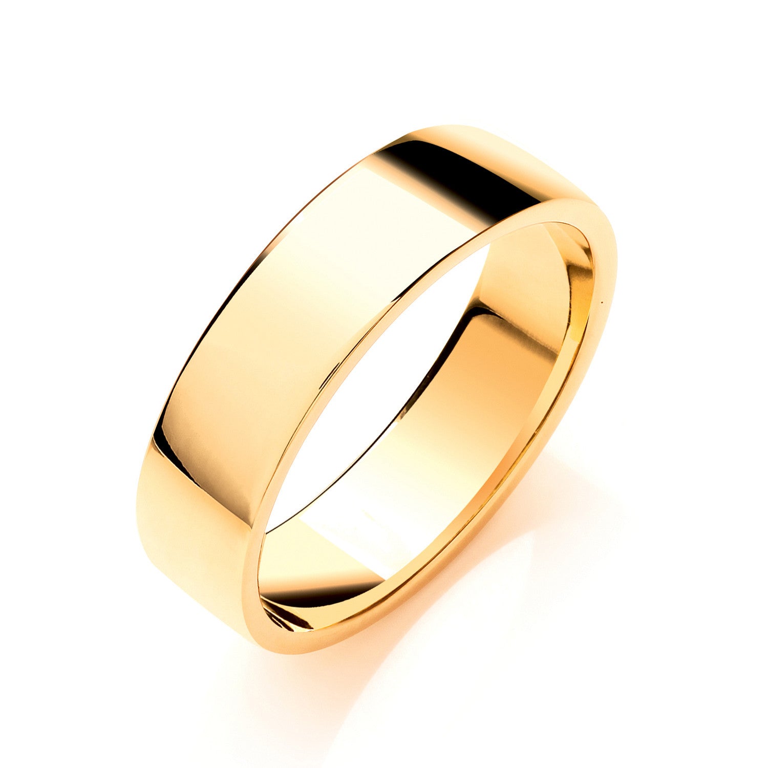 6mm Soft Court Shape Wedding Band - 18ct Gold