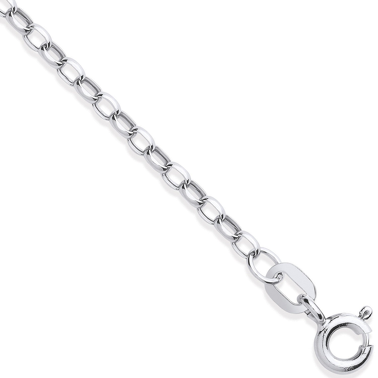 White Gold 2.2mm Hollow Diamond Cut Belcher Chain - 9ct Gold