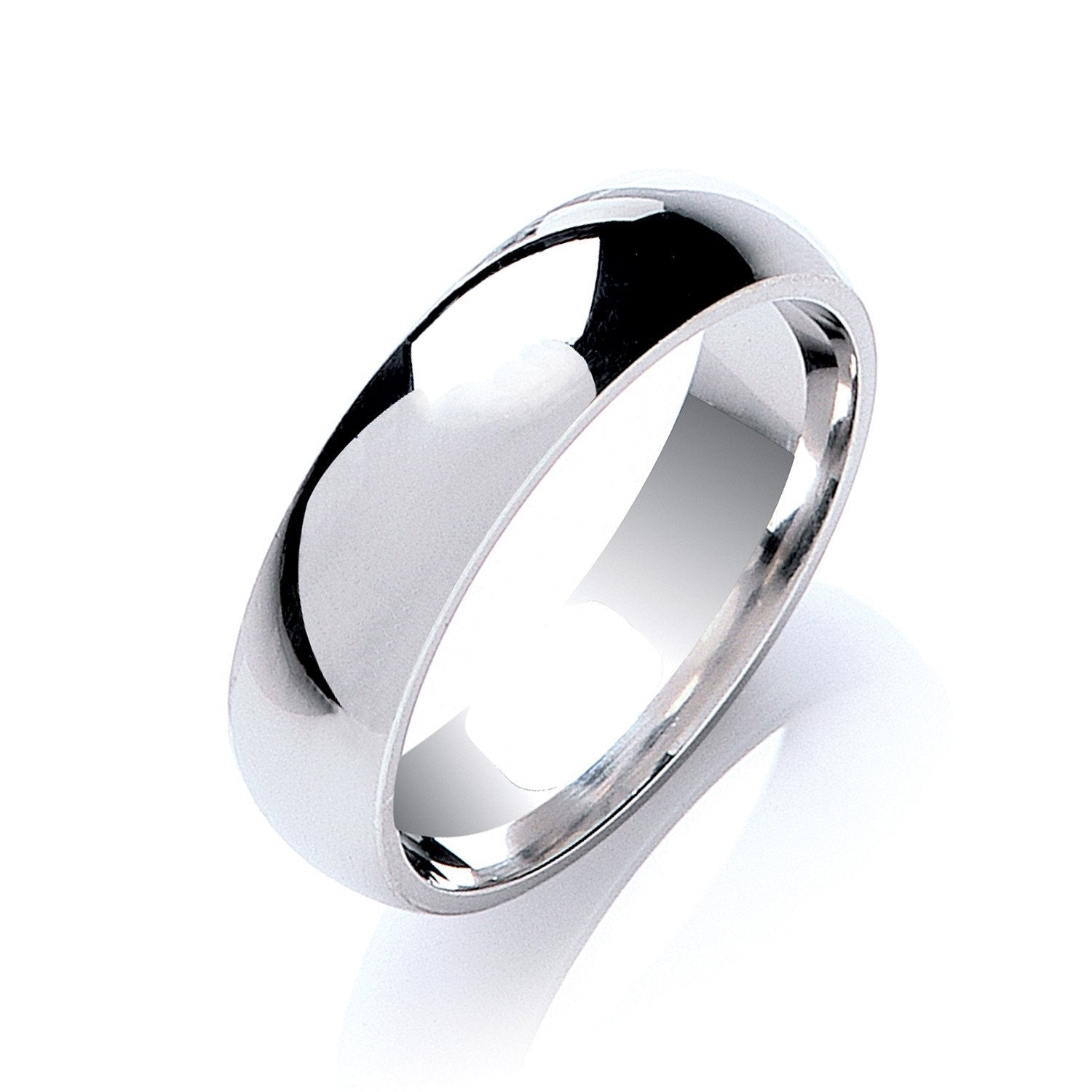 Silver 5mm Court Shape Plain Band
