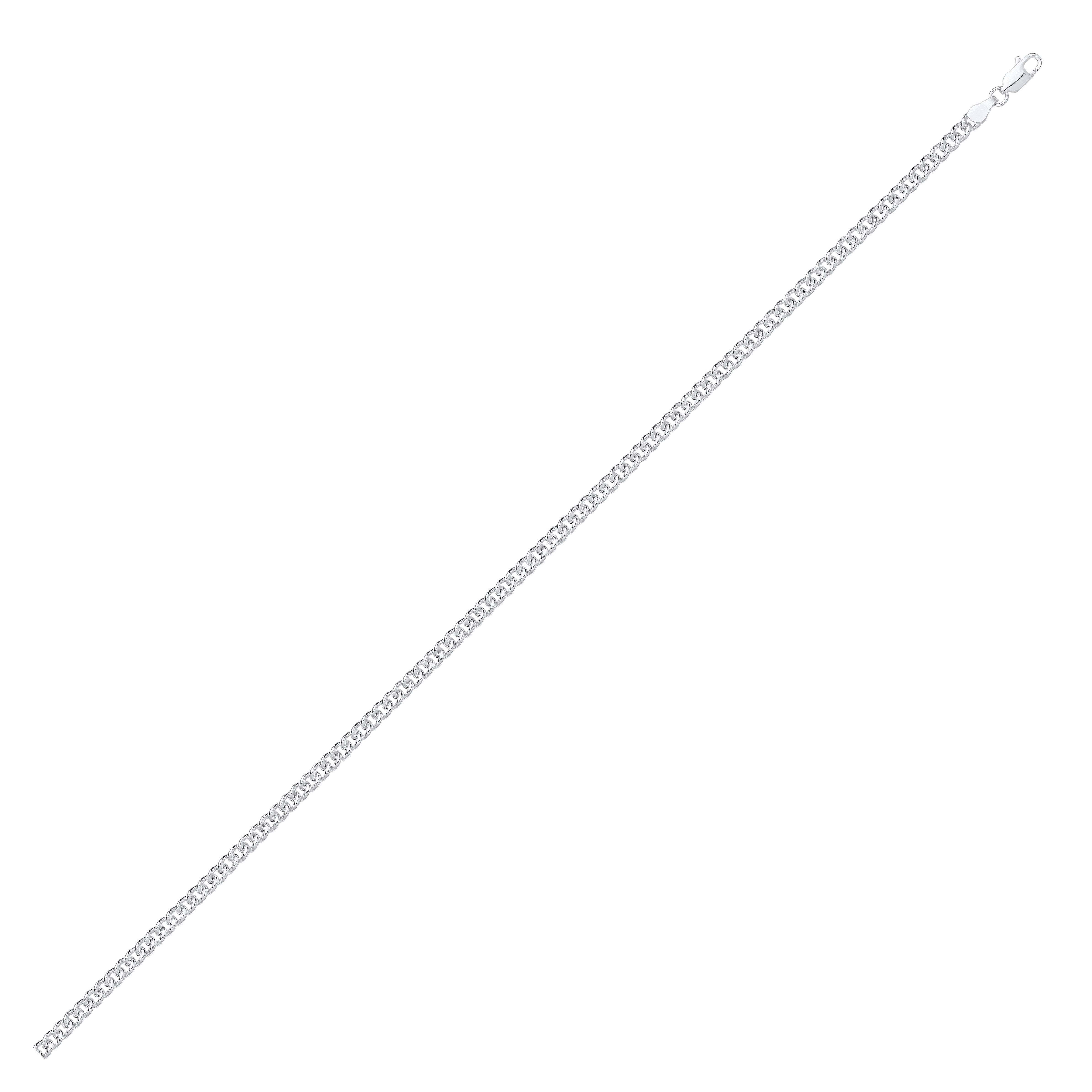 Silver 3.8mm Hollow Curb Chain - Silver