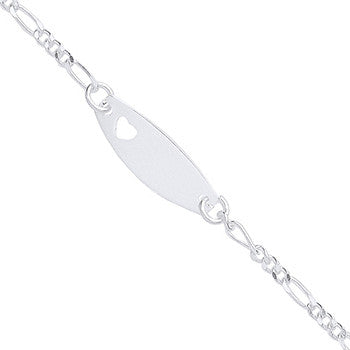 Silver Heart ID Baby/Child Bracelet - Silver