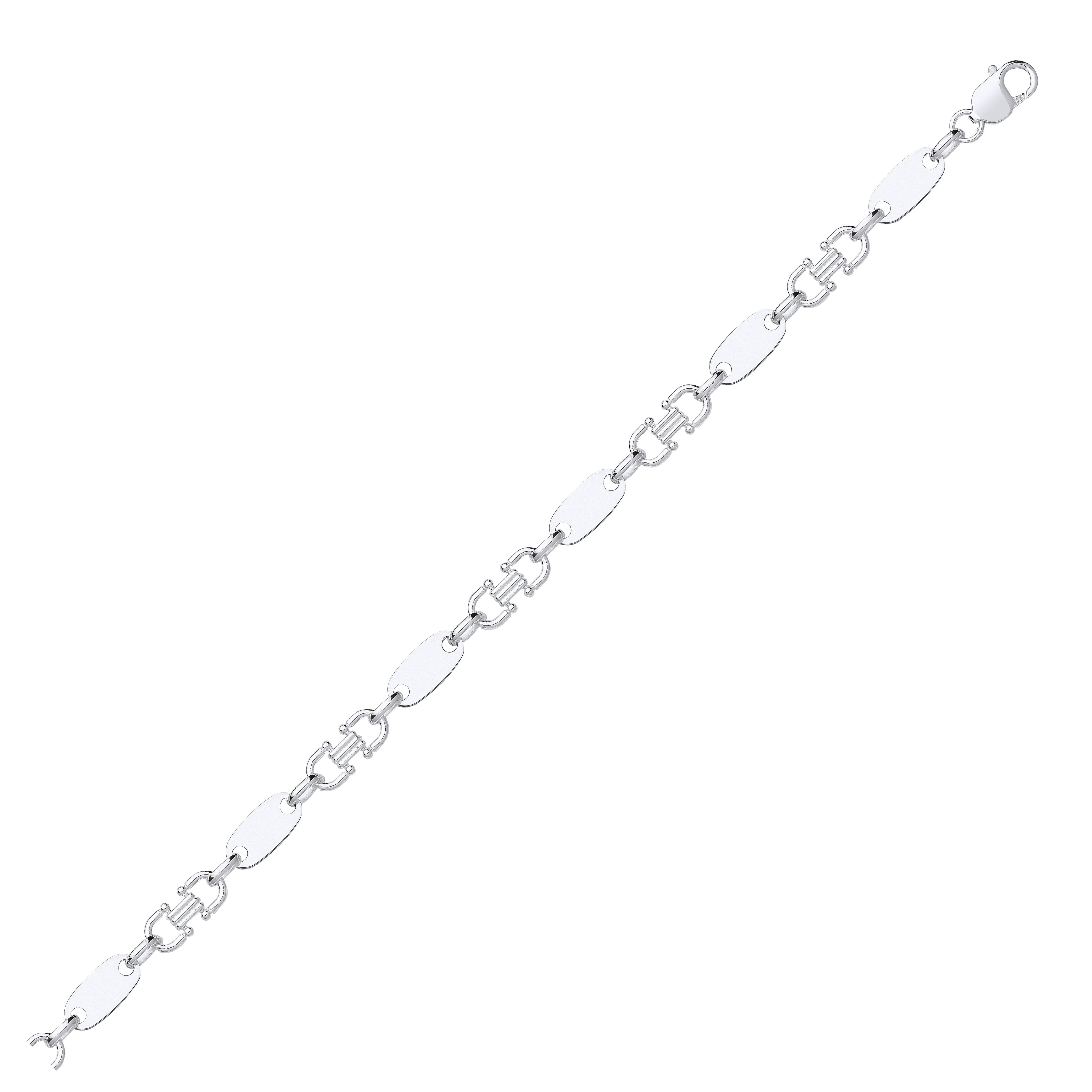 Silver Fancy Link & Plate Chain - Silver