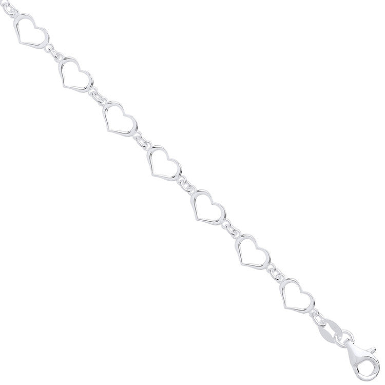 Silver Hearts Bracelet - Silver