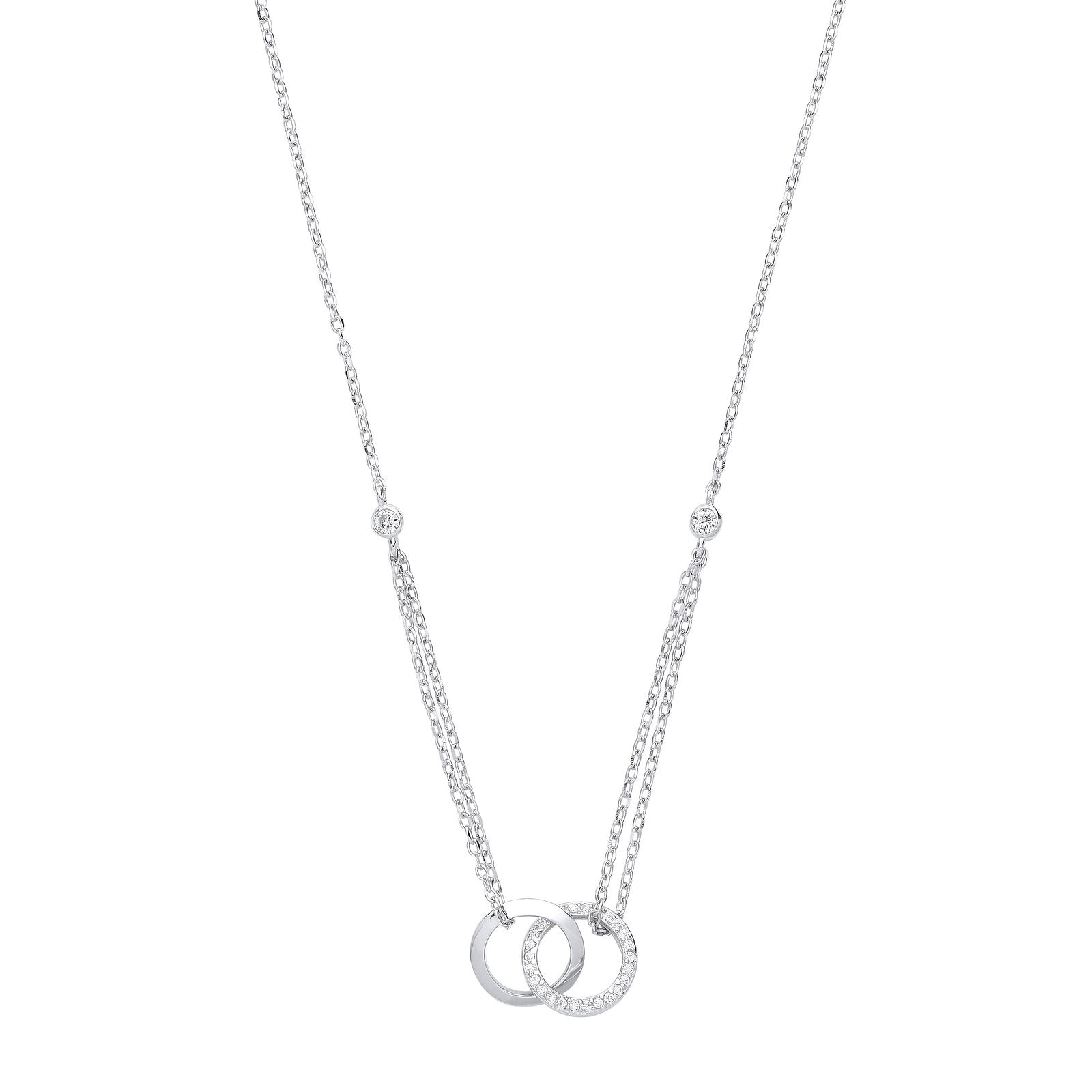 Silver Cz Circles of Life 16" Necklace/Ladies Bracelet