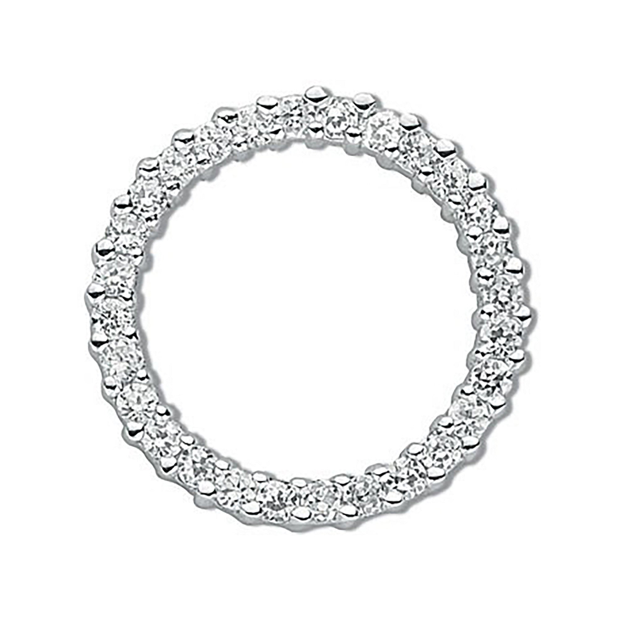 Silver Cubic Zirconia Circle of Life Pendant - Silver