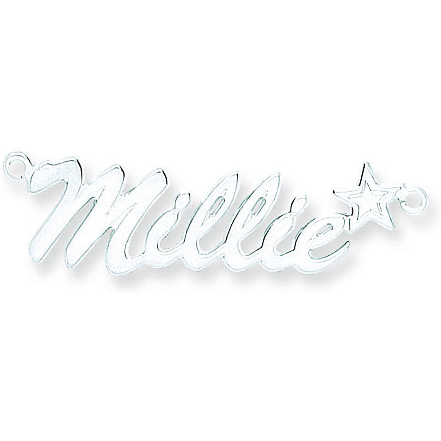 Silver Script Star Nameplate with 16"/18"/20" chain - Silver