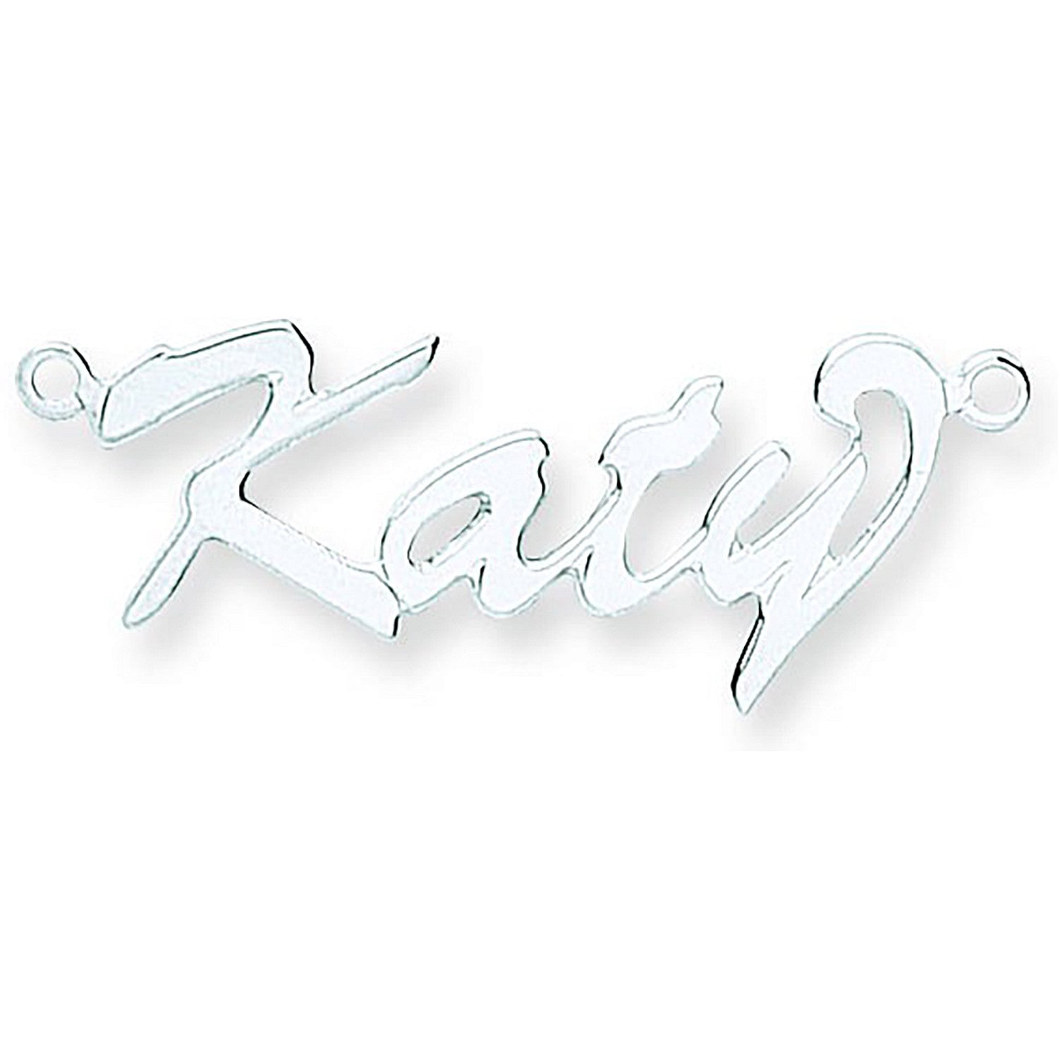 Silver Script Curl Nameplate with 16"/18"/20" chain - Silver