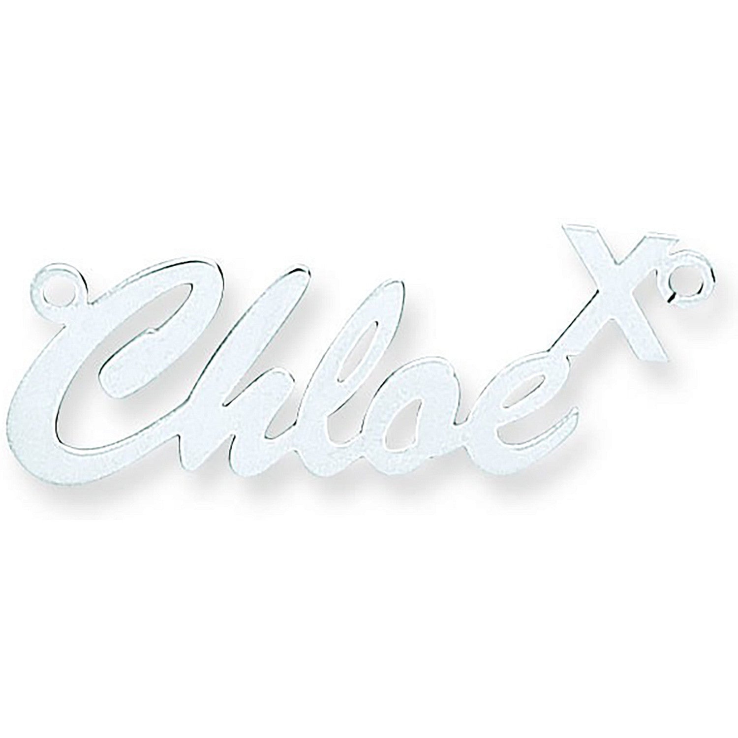 Silver Script Kiss Nameplate with 16"/18"/20" chain - Silver