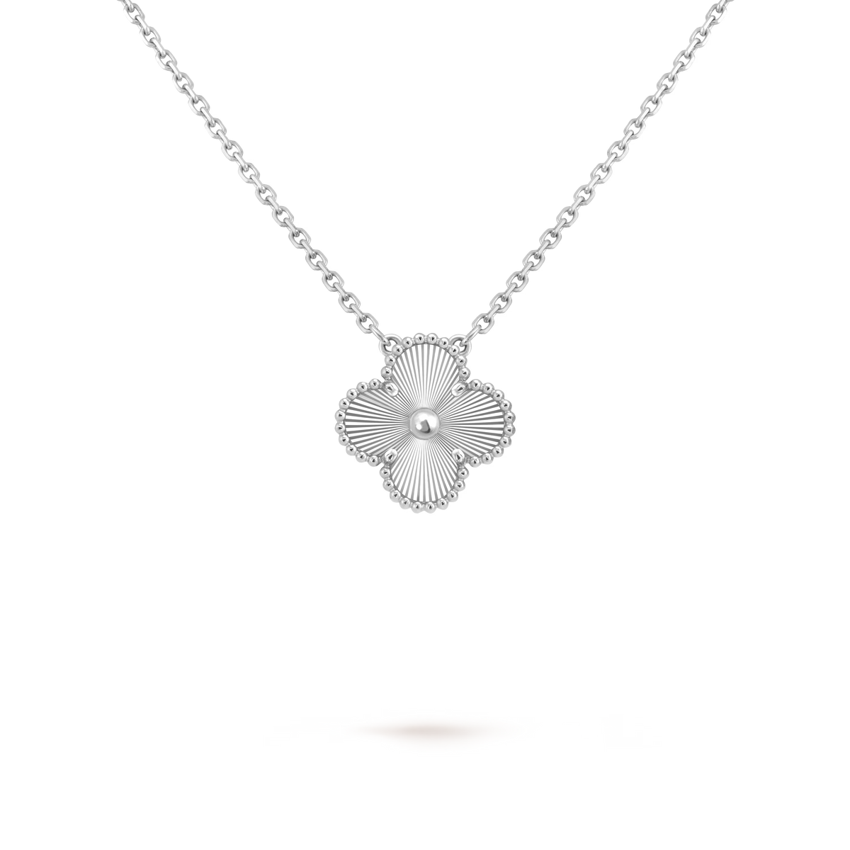 Van Cleef & Arpels Vintage Alhambra 1 Motif Pendant 18K White Gold / Yellow Gold