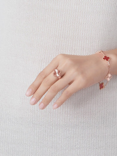 Van Cleef & Arpels Vintage Alhambra Reversible Ring 18K Rose Gold