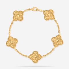 Van Cleef &amp; Arpels Pulsera Vintage Alhambra 5 Motivos Oro amarillo de 18 quilates 
