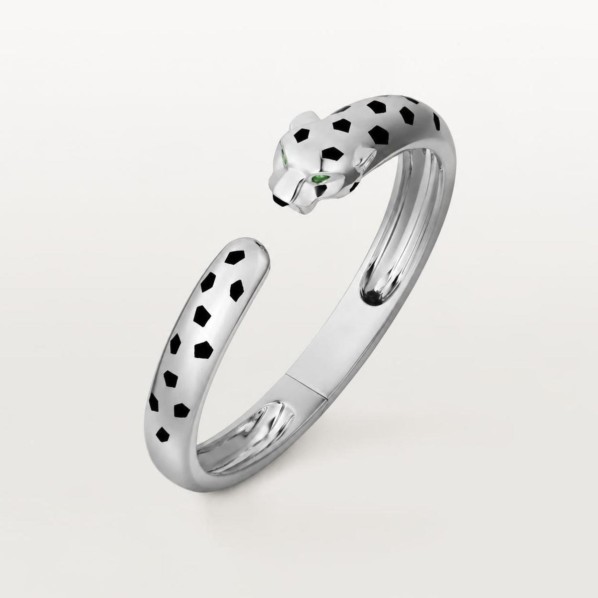 Cartier Panthère de Cartier Bracelet Medium Model Tsavorite Garnets Onyx 18K White Gold