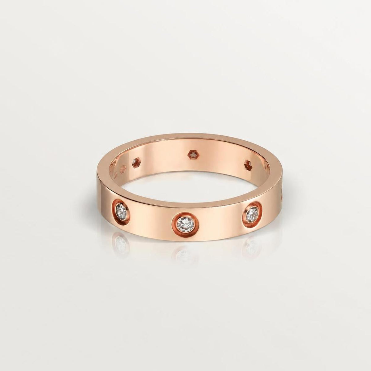 Cartier Love Ring Small Model 8 Diamonds 18K Rose Gold