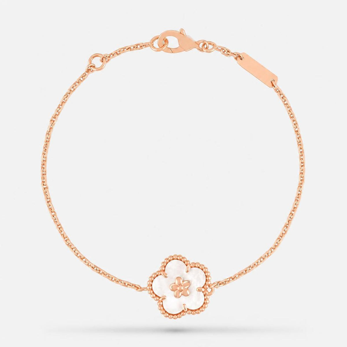 Van Cleef & Arpels Lucky Spring Plum Blossom Mother-Of-Pearl Bracelet 18K Rose Gold